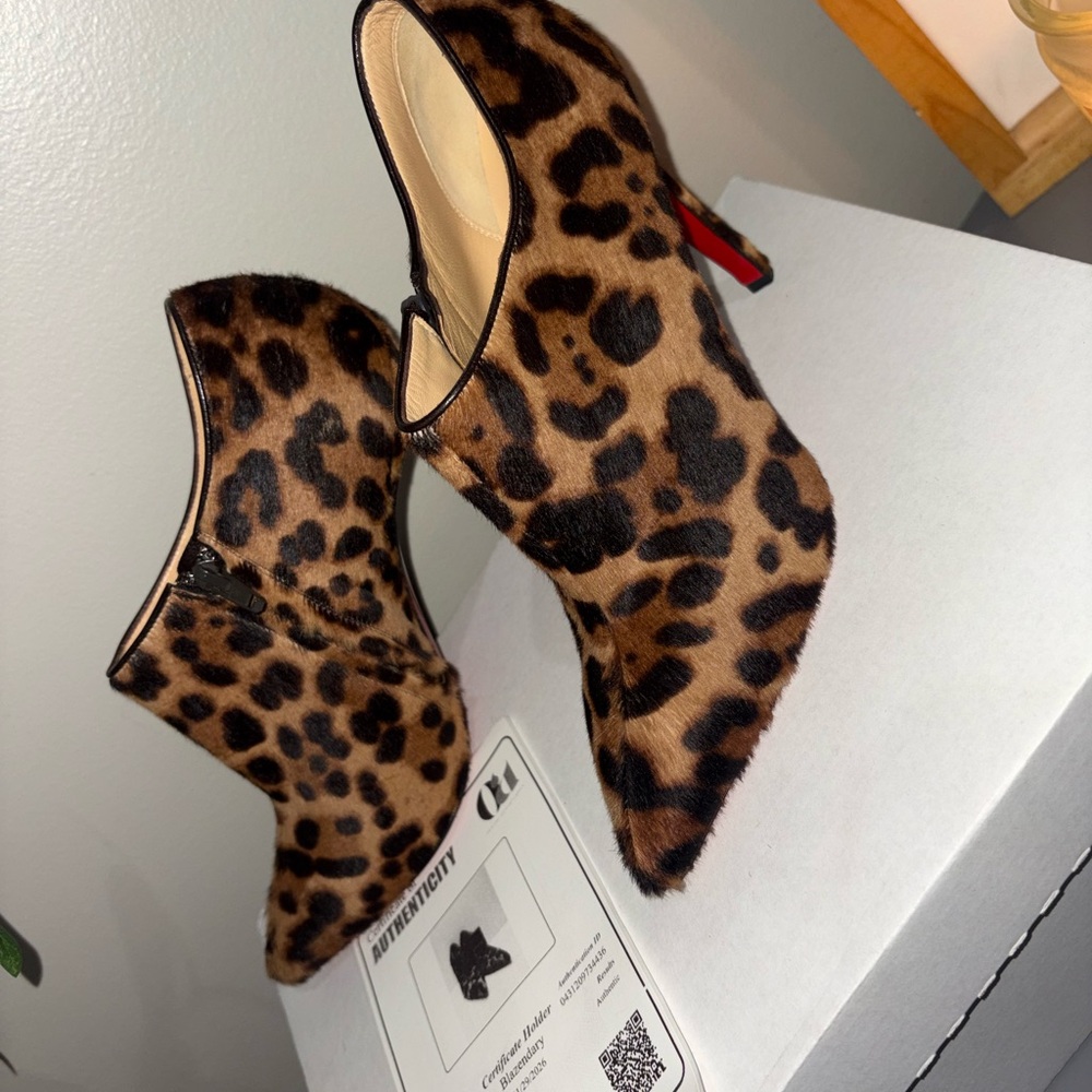Christian Louboutin Leopard Print Ankle Boots